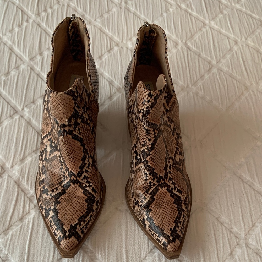 Steve Madden Brown Snakeskin Ankle Booties - Picture 1 of 7